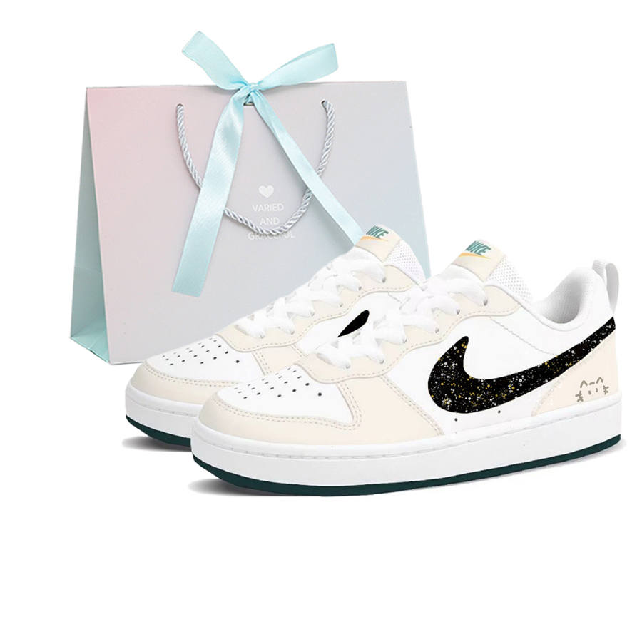 Nike Nike Court Borough 2 Leather Slip Resistant Abrasion Resistant Low top Skateboard Shoes Women's Black Brown