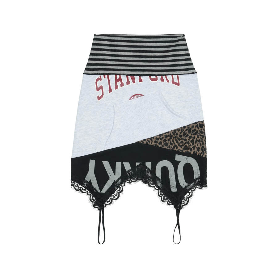 GRAILZ SS26 UPSIDE DOWN REWORK SWEAT SKIRT Casual Short Skirts Women's