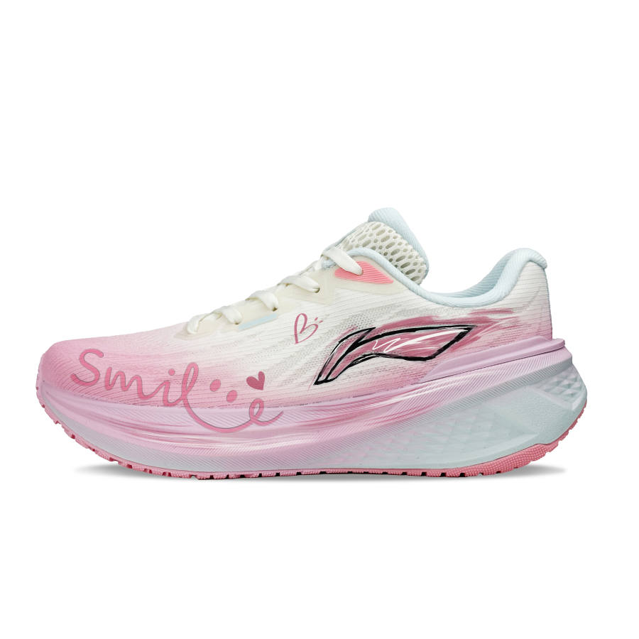 Li-Ning Li Ning My Leap 3.0 Fabric Cushioning Breathable Slip Resistant Low top Casual Running Shoes Women's Pink
