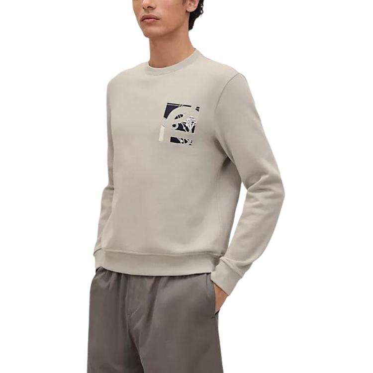 HERMES HERMES Sweatshirts Men's Gray Crew Neck Moderate Regular