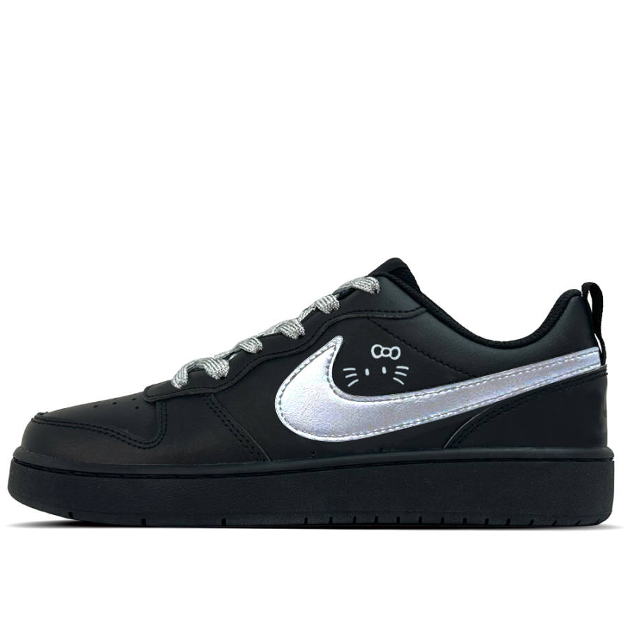 Nike Nike Court Borough Leather Low top Kids' Skateboarding Shoes Black Teenagers