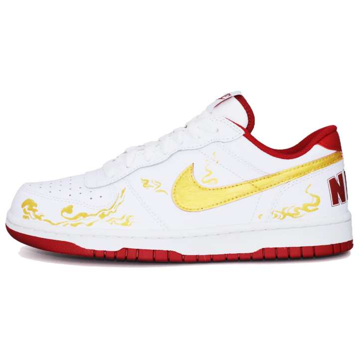 Nike Nike Big Heavenly Auspicious Clouds Leather Abrasion Resistant Lightweight Low top Skateboard Shoes Unisex China Red