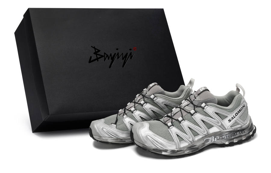 SALOMON XA PRO 3D Abrasion Resistant Low top Running Shoes Unisex Gray Silver