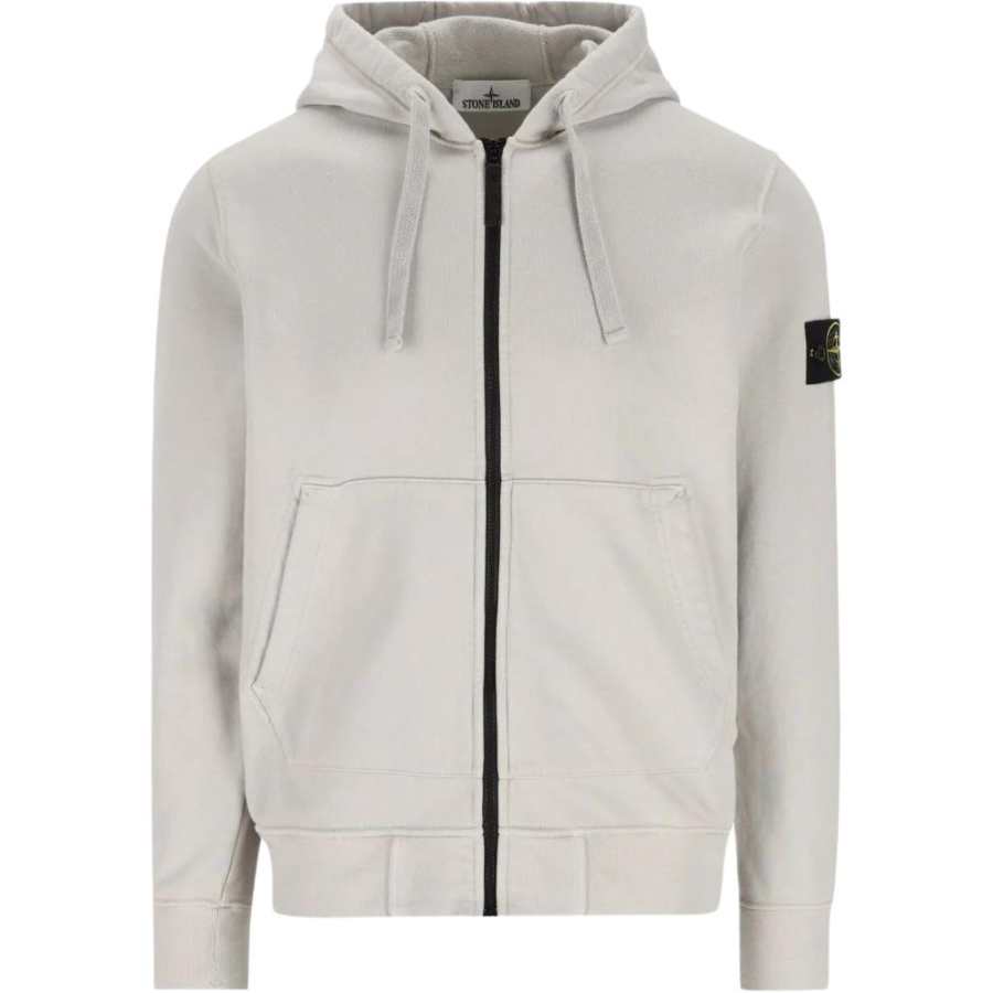 Stone Island Logo Patch Zip-Up Hoodie