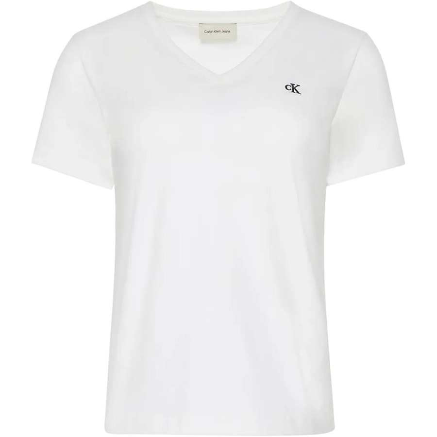 Calvin Klein T Shirts Women's White V Neck