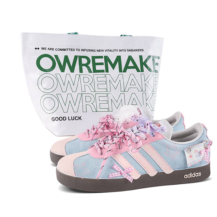 Adidas Adidas VL COURT 2.0 Low top Skateboard Shoes Unisex Blue Pink