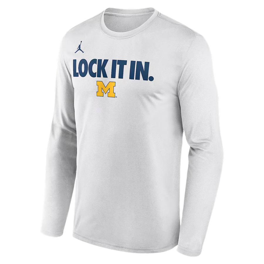 Jordan Jordan Michigan 2026 On-Court Bench Men's Nike Dri-FIT College Long-Sleeve T-Shirt