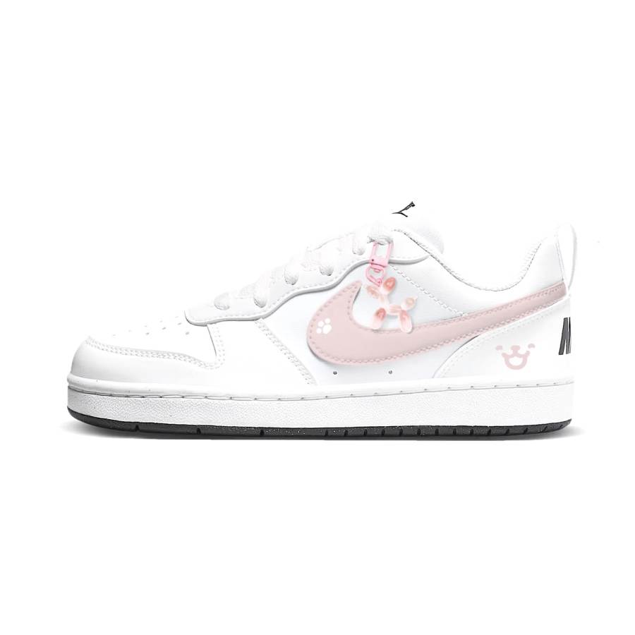 Nike Nike Court Borough Pink Puppy Low top Kids' Skateboarding Shoes Pink White Teenagers