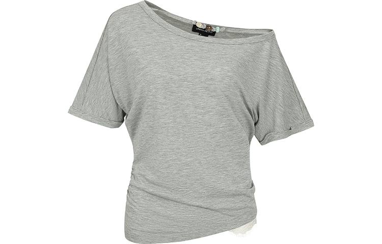 URBAN REVIVO Gathered Sleeve T Shirt Women's
