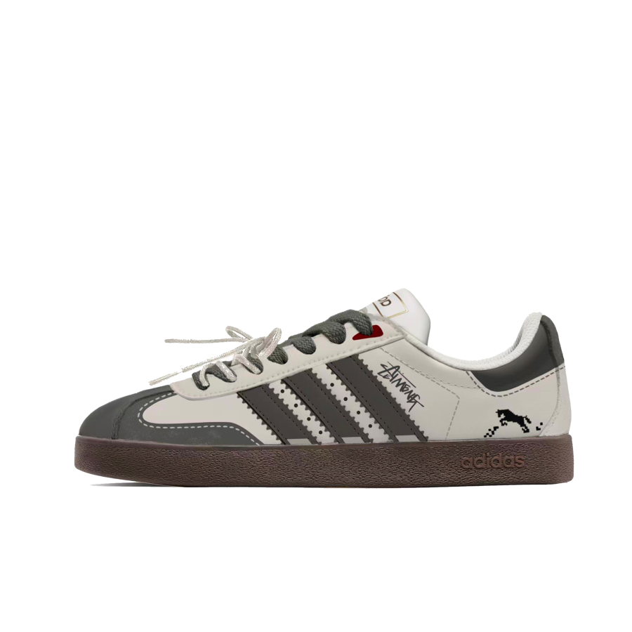 Adidas Adidas VL COURT 2.0 IC77 Pixel Pony Low top Skateboard Shoes Unisex Khaki