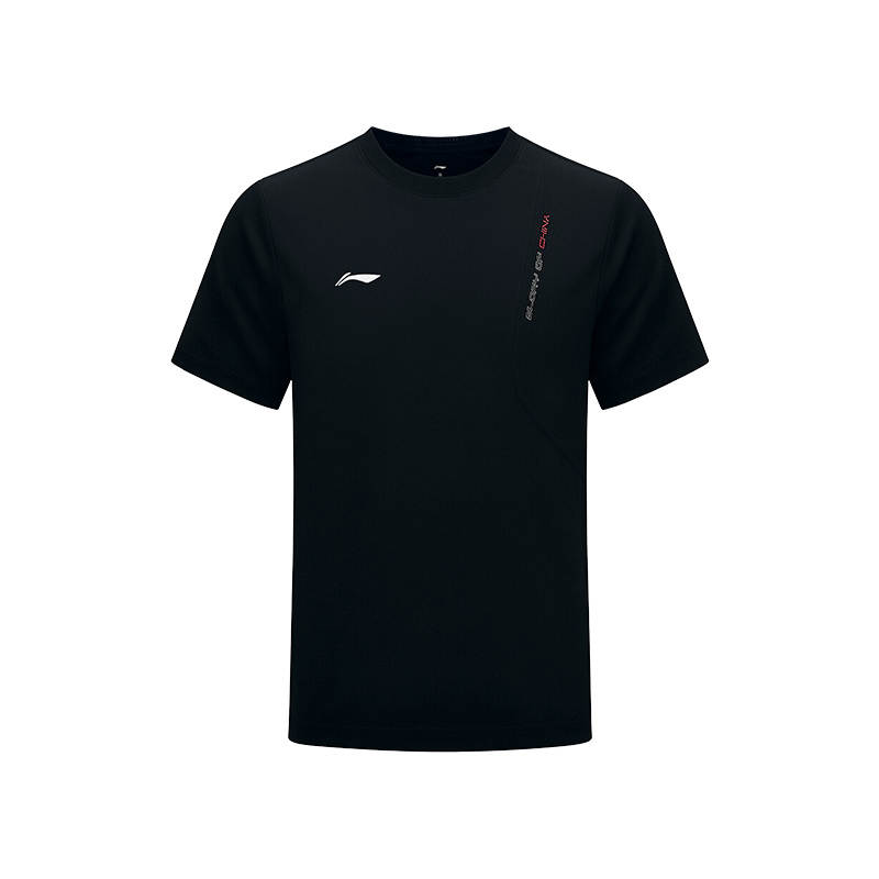 Li-Ning Li Ning Table Tennis Clothing Unisex Black Crew Neck Moderate Straight Fit