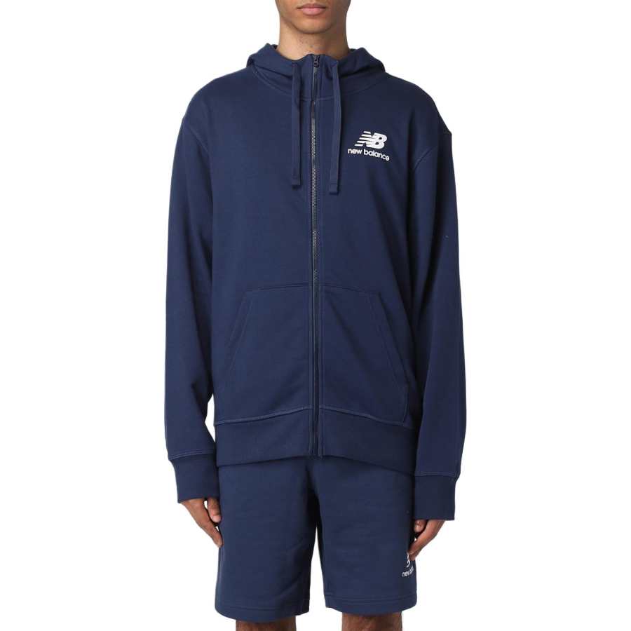 New Balance New Balance Sweatshirts Men's Marine Blue Hooded Moderate