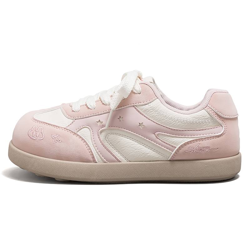 Warrior Height Increasing Abrasion Resistant Lightweight Low top Skateboard Shoes Women's Beige Pink