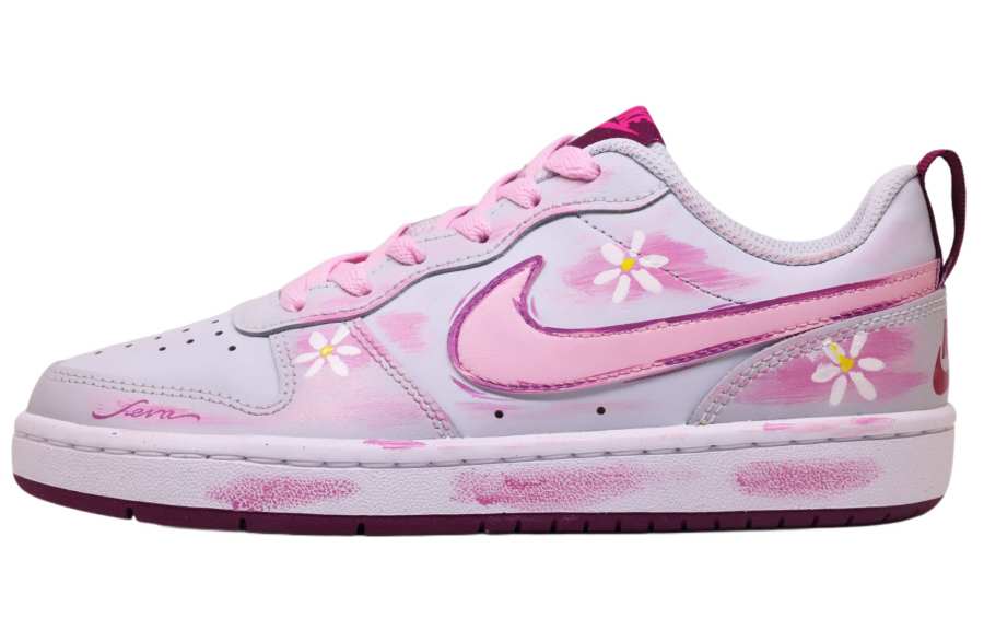 Nike Nike Court Borough Abrasion Resistant Low top Kids' Skateboarding Shoes Gray Pink Unisex