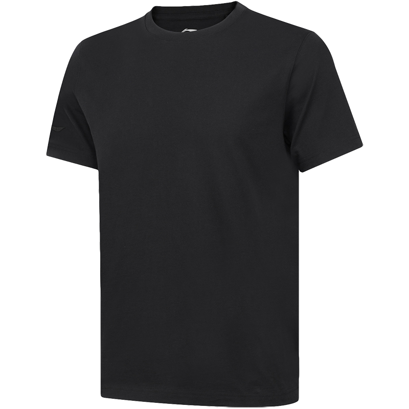 Li-Ning Li Ning T Shirts Unisex Black Crew Neck