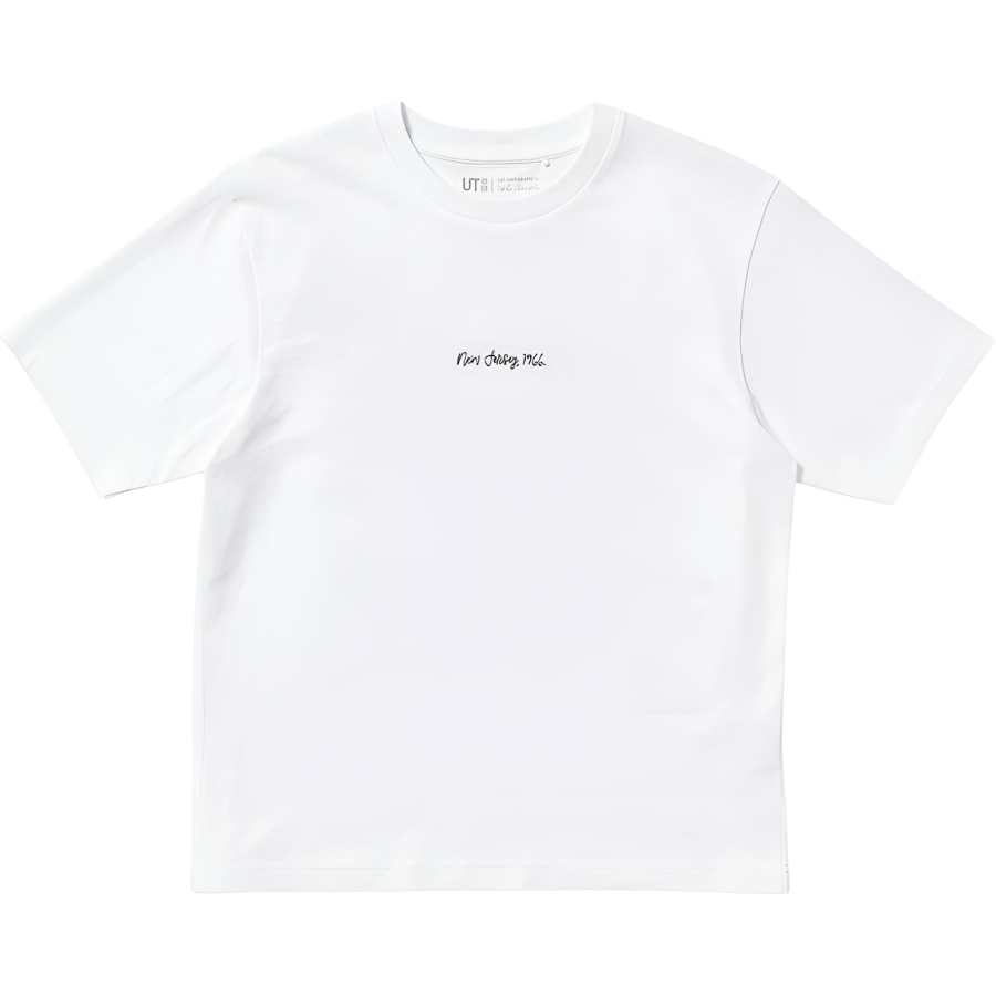 UNIQLO Walter Chandoha Drop Shoulder Sleeve T Shirt Women's White