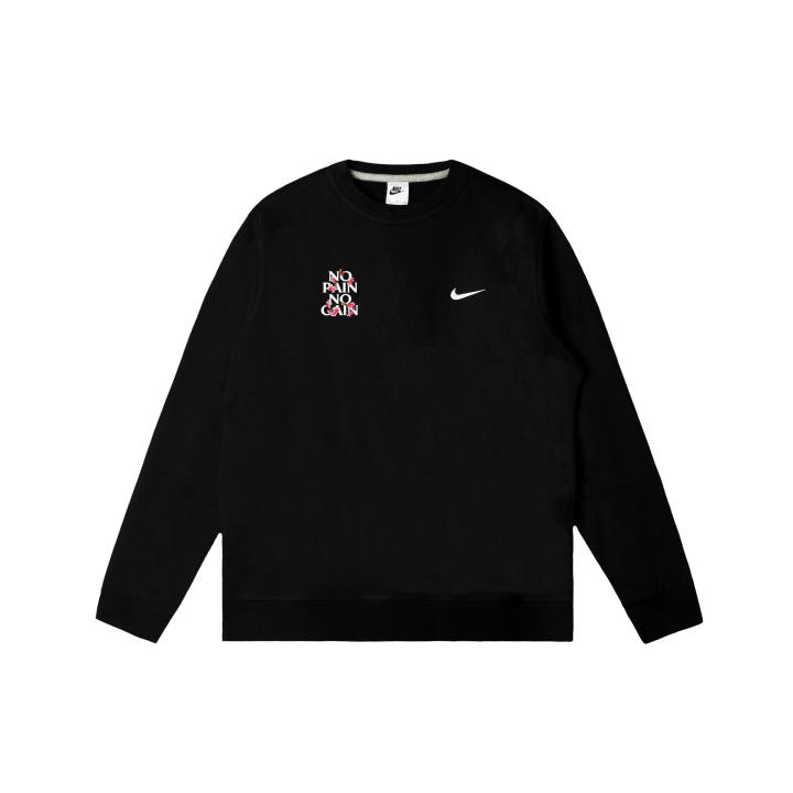 Nike Nike Club Sweatshirts Men's Black Crew Neck Moderate Regular