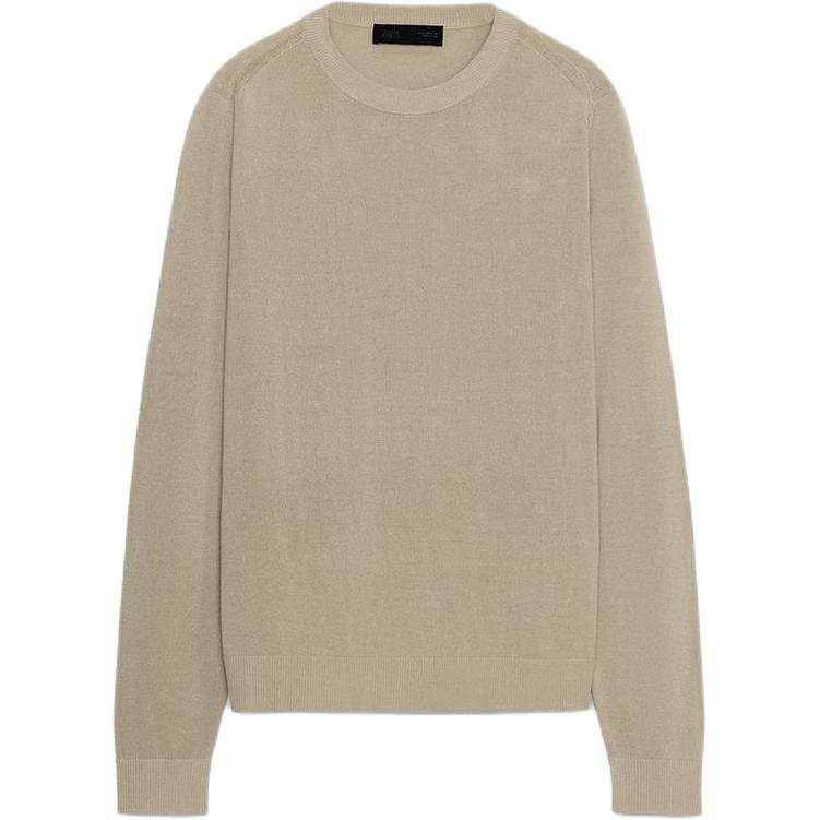 ZARA Knitwear Women's Lime Gray Crew Neck Moderate