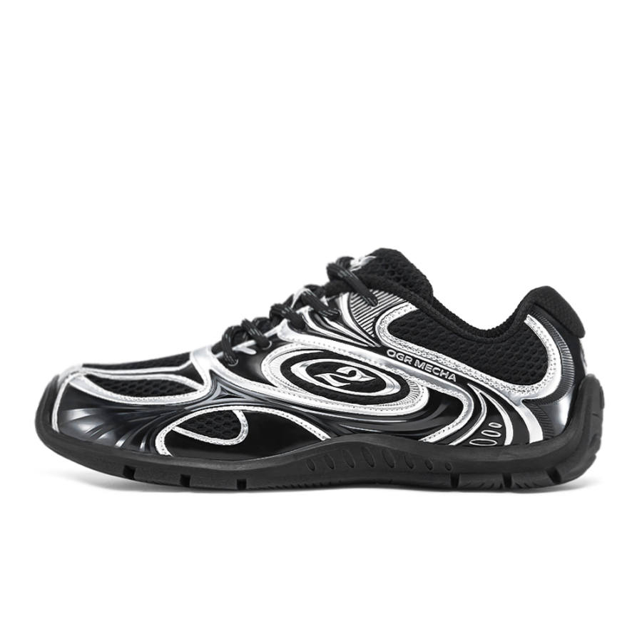 OGR Nautilus Runner Abrasion Resistant, Breathable, Lightweight Low top Casual Shoes Unisex Black Silver