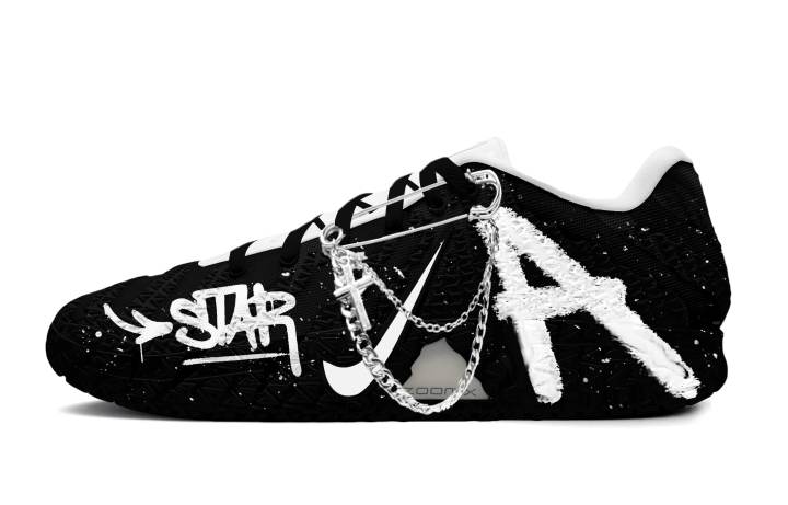 Nike Nike Ja Morant 3 Black White Graffiti Festival Mesh, Textile, Synthetic Leather Cushioning Abrasion Resistant Low top
