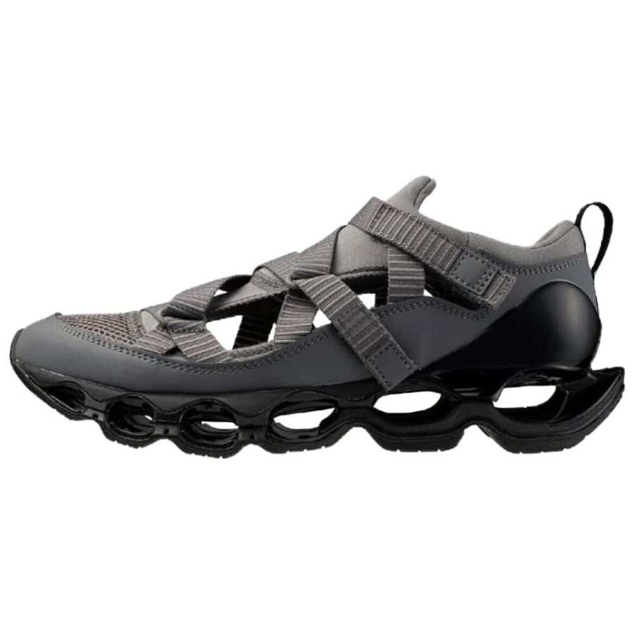 Mizuno PROPHECY STRAP Synthetic Leather River Trekking Shoes Unisex Gray Black