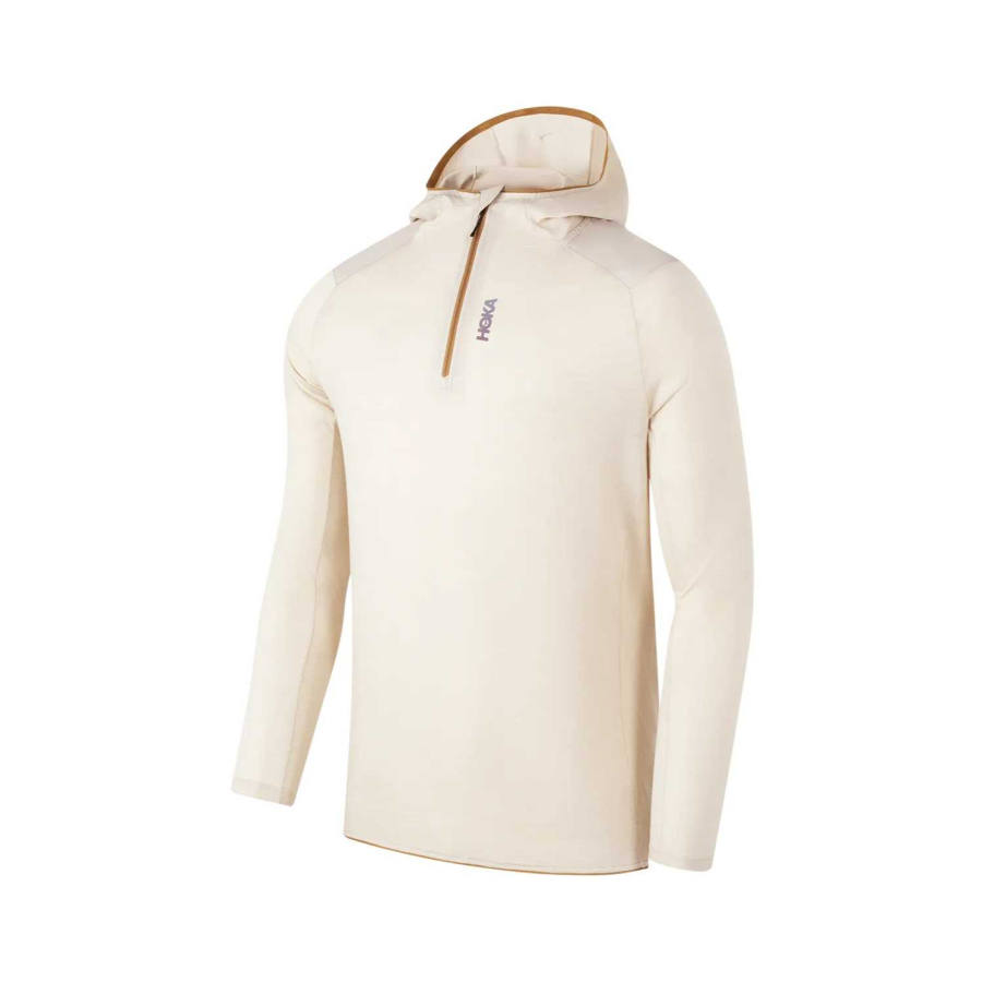 HOKA ONE ONE T Shirts Men's Pearl Gray Hooded Moderate