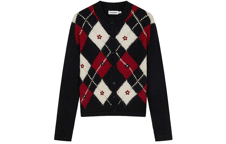 Teenie Weenie Knitwear Women's Black Crew Neck Moderate Cardigan