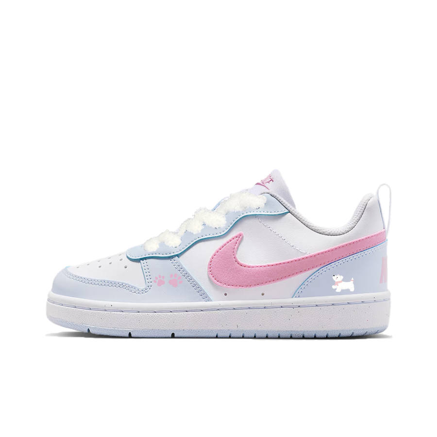 Nike Nike Court Borough Low top Kids' Skateboarding Shoes Blue Pink Teenagers