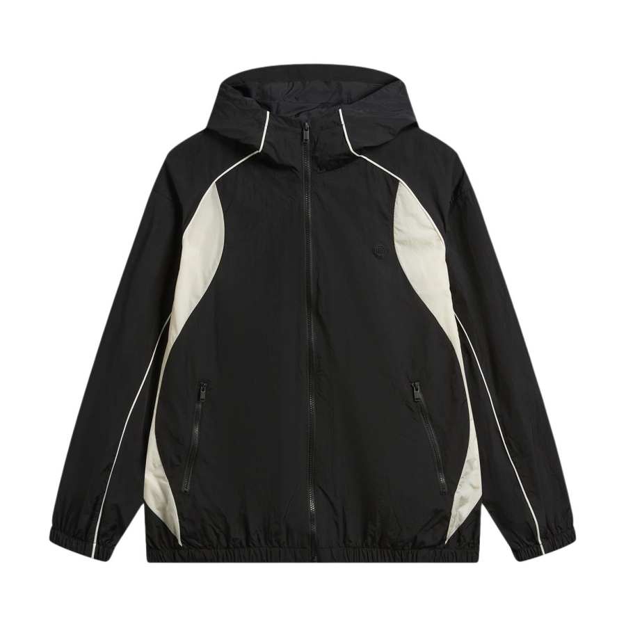 Li-Ning Li Ning Trench Coats Men's Black/Ivory Hooded Moderate Other