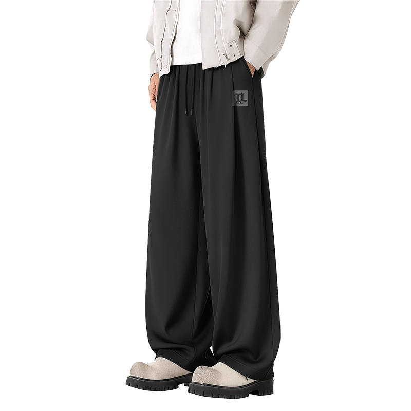 Tonlion Casual Pants Unisex Thin Wide Leg Pants
