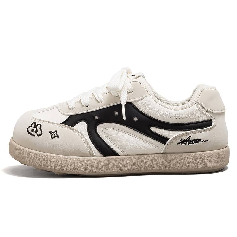 Warrior Height Increasing Abrasion Resistant Lightweight Low top Skateboard Shoes Women's Beige Black