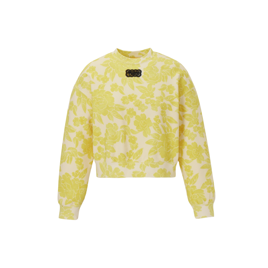 Onitsuka Tiger SS26 WS PRINTED SWEAT TOP Sweatshirt Women's Yellow