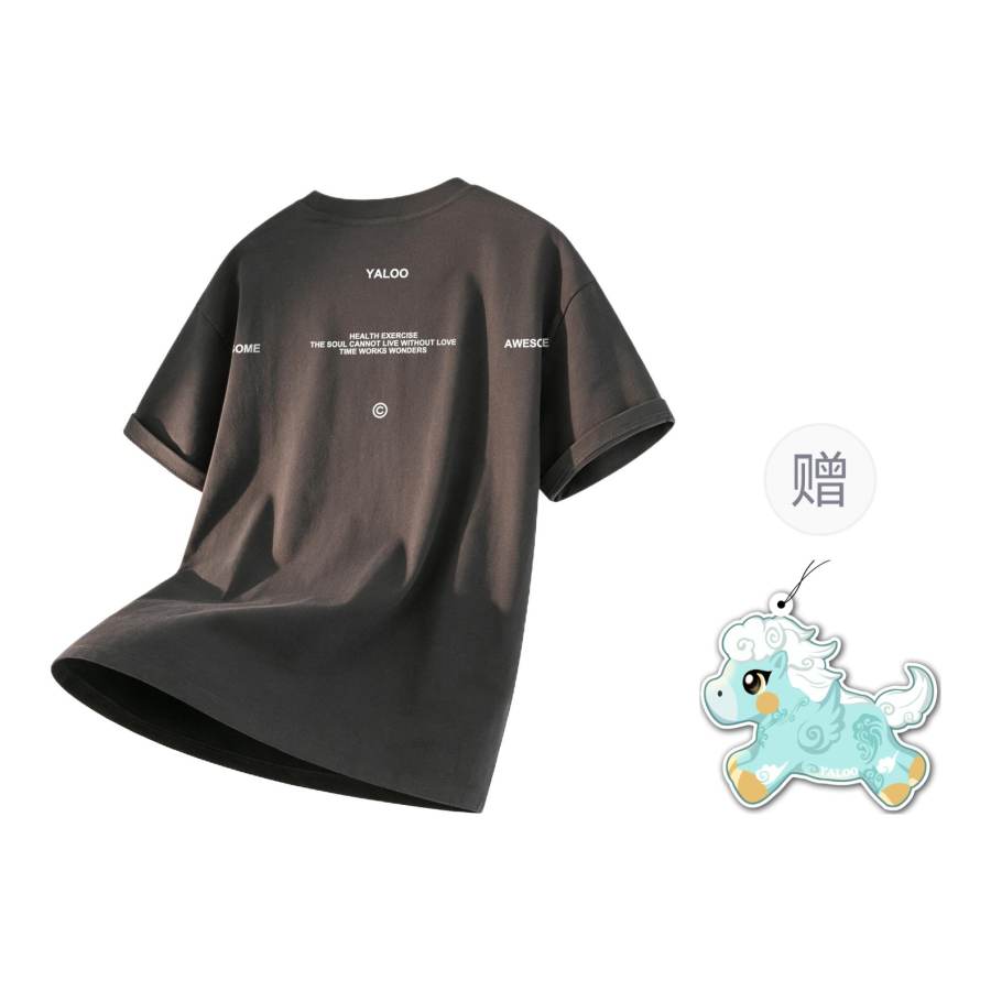 YALU T Shirts Unisex Crew Neck Thin Heavyweight