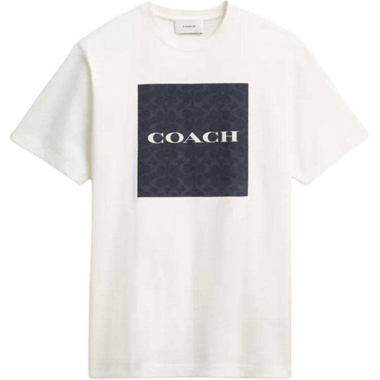 COACH COACH T Shirts Men's White Crew Neck Moderate