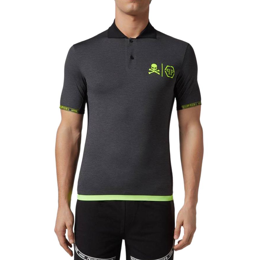PHILIPP PLEIN Polo Shirts Men's Black Polo Collar Moderate Other