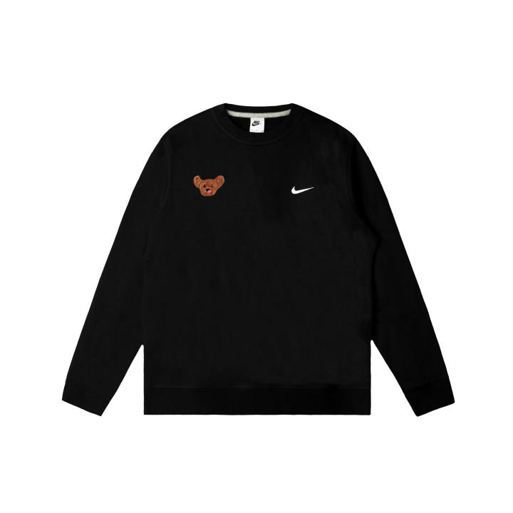 Nike Nike Club Sweatshirts Men's Black Crew Neck Moderate Regular