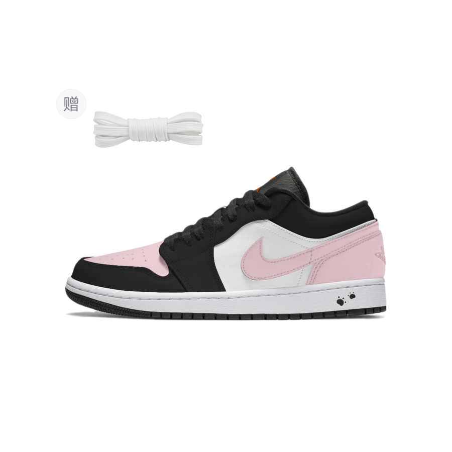 Jordan Jordan Air Jordan 1 Sweet And Cool Kitten Low top Children's Basketball Shoes Black Pink Teenagers
