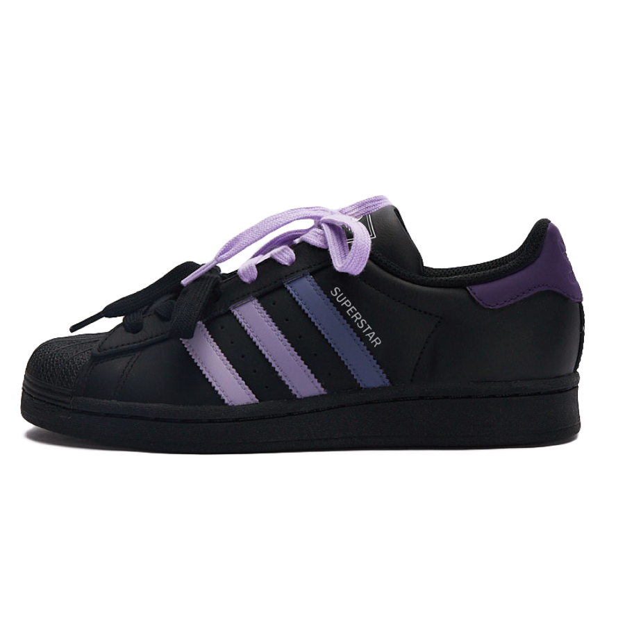 Adidas Originals Superstar J Bubble Jellyfish, Grape Americano Slip Resistant Low top Kids' Skateboarding Shoes Purple
