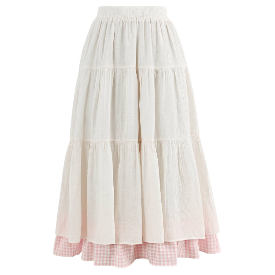 SNBL Casual Long Skirts Women's Moderate Mid Length A Line Skirt