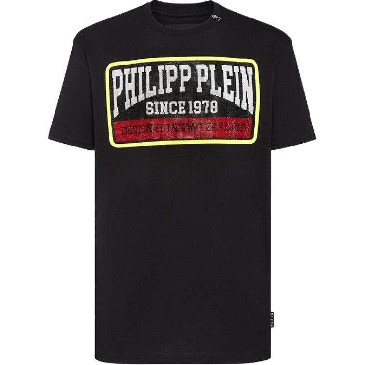 PHILIPP PLEIN T Shirts Men's Black Crew Neck Moderate