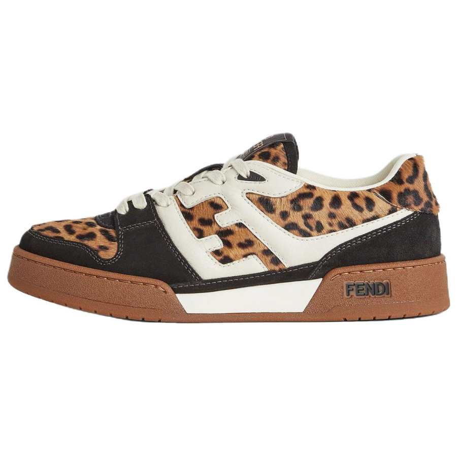 Fendi Match leopard-print leather sneakers Women's