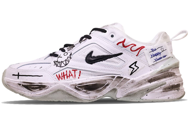 Nike Nike M2K Tekno Fabric Abrasion Resistant Low top Chunky Sneakers Men's White