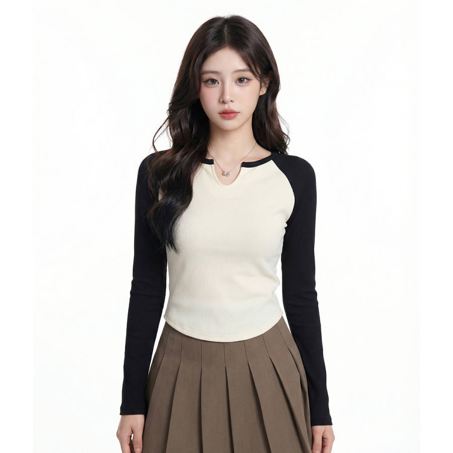 MIIOW T Shirts Women's V Neck Thin Nipped In Waist