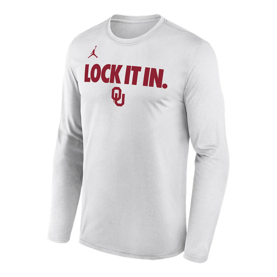 Jordan Jordan Oklahoma 2026 On-Court Bench Men's Jordan Dri-FIT College Long-Sleeve T-Shirt