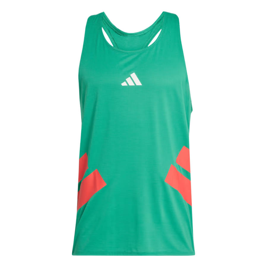 Adidas Adidas Running Tank Tops Men's Court Green/Half Transparent Red