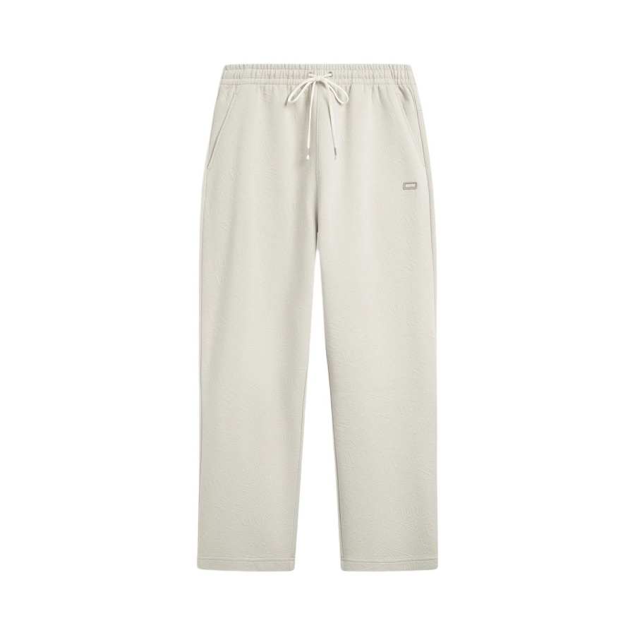 Li-Ning Li Ning Casual Pants Men's Gravel White Gray Moderate Straight Fit Pants