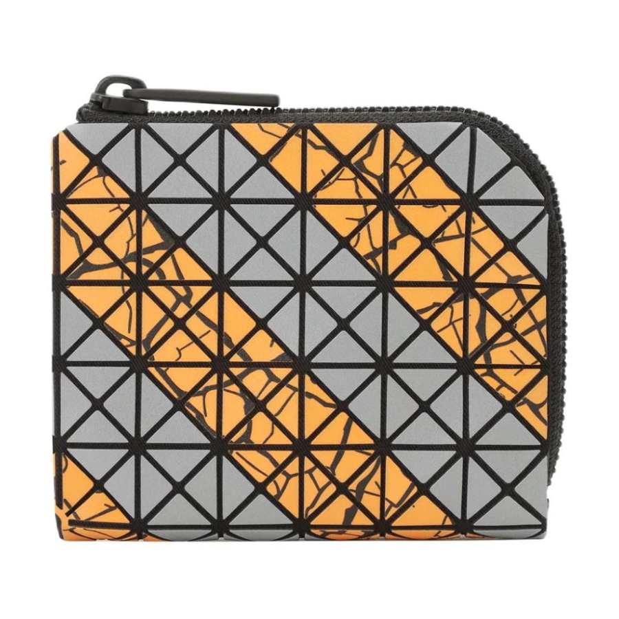 ISSEY MIYAKE Clam Wallet Pu Wallet Mini Women's Grey/Orange