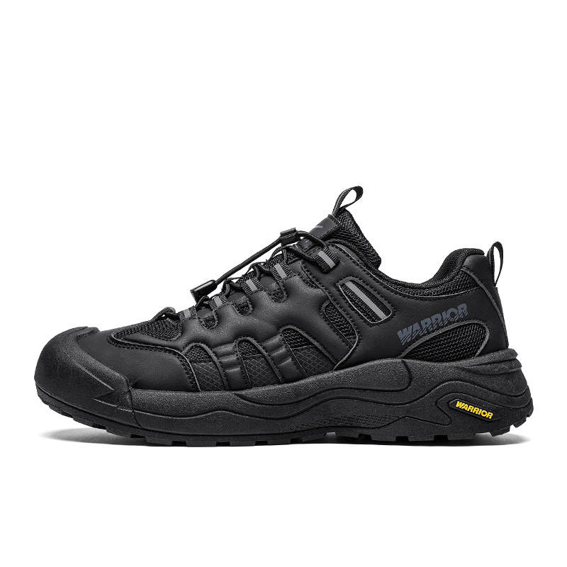 WARRIOR Abrasion Resistant Breathable Moisture Wicking Coverage Balance Low top Hiking Shoes Men's Black