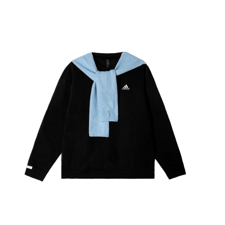 Adidas Adidas LABEL Sweatshirts Unisex Black Crew Neck Moderate