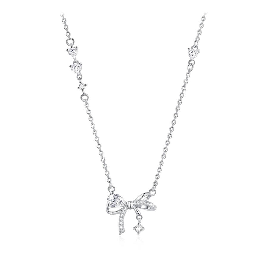Barbie 999 Fine Silver Synthetic Cubic Zirconia Necklaces Women's